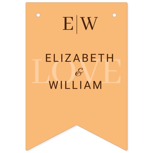 Elegante Einfache Pfirsicheife Wimpelkette (Erste Fahne)