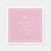 Elegante, einfache Pink Girls Babydusche Serviette (Vorderseite)