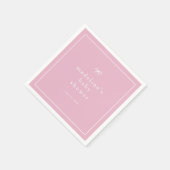 Elegante, einfache Pink Girls Babydusche Serviette (Ecke)