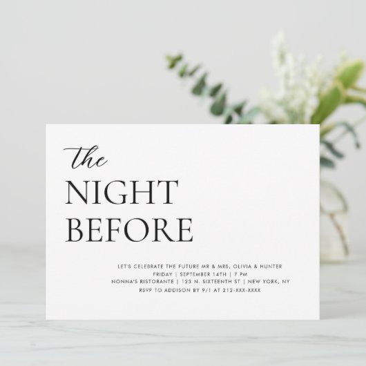 Elegante Einfache Probe Einladung (Stehend Vorderseite)