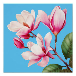 Elegante Einfache rosa Blume Poster