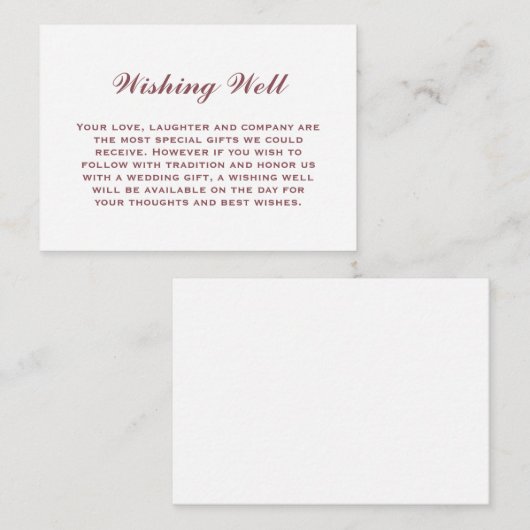 Elegante einfache, rosa Hochzeit wünschend gut Begleitkarte (Vorne/Hinten)