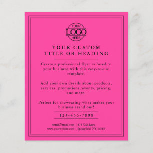 Elegante, einfache, rosa Logo-Werbung Flyer