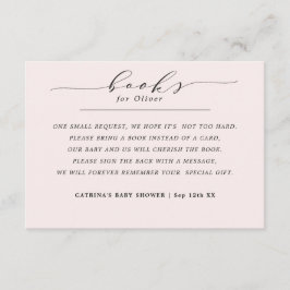 Elegante, einfache, rosafarbene Bücher für Babyanf Begleitkarte