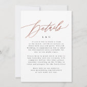 Elegante Einfache Rose Gold Details zur BackWeddin Einladung (Rückseite)