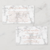 Elegante einfache Rose Gold Marmor Lashes Visitenkarte (Vorne/Hinten)