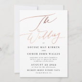 Elegante Einfache Rose Gold mit UAwg on Back Weddi Einladung (Vorderseite)