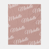 Elegante einfache Rose Gold Rosa Wiederholungsname Fleecedecke (Vorderseite)