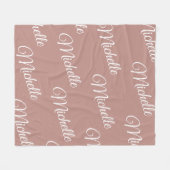 Elegante einfache Rose Gold Rosa Wiederholungsname Fleecedecke (Vorderseite (Horizontal))