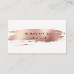 Elegante einfache Rose Goldener Pinselstrich, weiß Visitenkarte