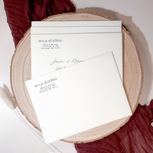 Elegante einfache rote Weihnachts-Rücksendeadresse Permastempel