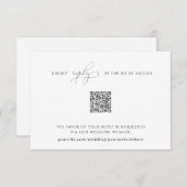 Elegante einfache Rsvp-Karte mit QR-Code Begleitkarte (Vorne/Hinten)