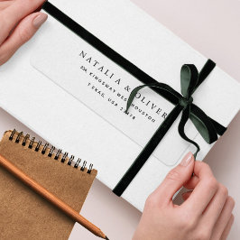 Elegante, einfache Rücksendeadresse Schwarzweiß