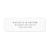 Elegante, einfache Rücksendeadresse Schwarzweiß (Vorne)