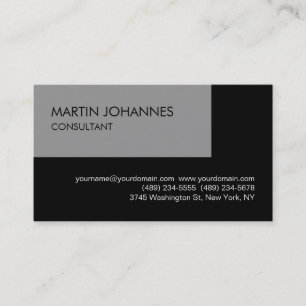 Elegante, einfache Schlichte Black Gray Business C Visitenkarte