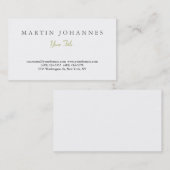 Elegante Einfache Schlichte Kunsthandwerkskarte Visitenkarte (Vorne/Hinten)