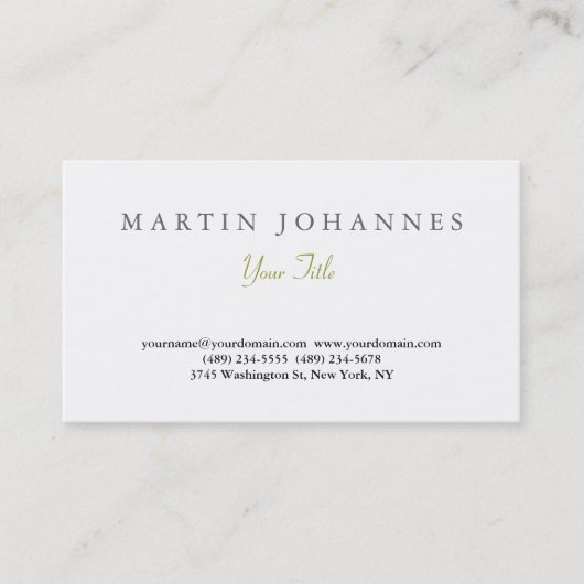 Elegante Einfache Schlichte Kunsthandwerkskarte Visitenkarte (Vorderseite)