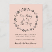 Elegante einfache Schwangerschaft Blütenblüte und Ankündigungspostkarte (Vorderseite)