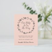 Elegante einfache Schwangerschaft Blütenblüte und Ankündigungspostkarte (Stehend Vorderseite)