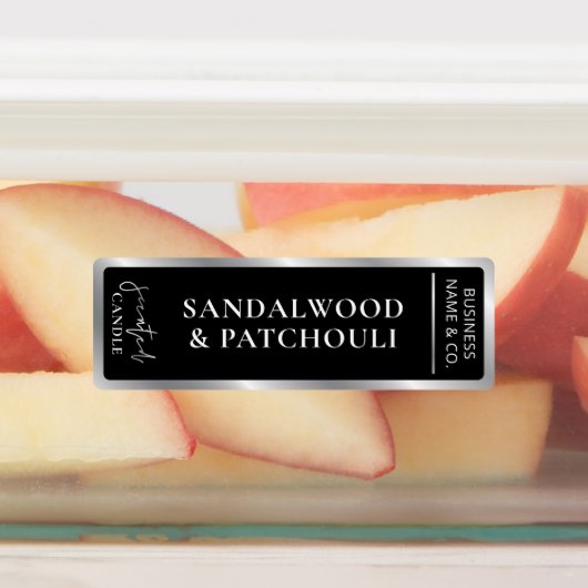 Elegante, einfache schwarz-silberfarbene Tamper-Ke Etiketten (Befestigt)