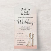 Elegante einfache Schwarz-Weiß-Braut-Hochzeit All In One Einladung (Innen Boden)