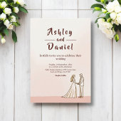 Elegante einfache Schwarz-Weiß-Braut-Hochzeit Einladung