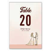 Elegante einfache Schwarz-Weiß-Braut-Hochzeit Tischnummer (Rückseite)