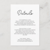 Elegante, einfache Schwarz-Weiß-Chic Moderne Hochz Begleitkarte (Vorderseite)