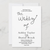 Elegante, einfache Schwarz-Weiß-Chic Moderne Hochz Einladung (Vorderseite)