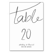 Elegante, einfache Schwarz-Weiß-Chic Moderne Hochz Tischnummer (Vorderseite)