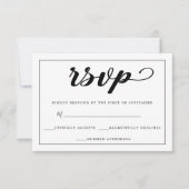 Elegante, einfache Schwarz-Weiß-Gerahmte UAWG RSVP Karte (Vorderseite)