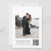 Elegante einfache Schwarz-Weiß-Hochzeit Einladung (Rückseite)