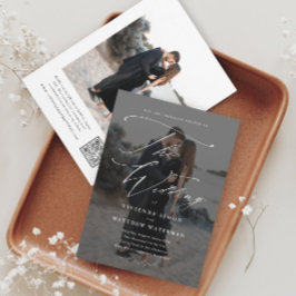 Elegante einfache Schwarz-Weiß-Hochzeit Einladung