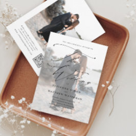 Elegante einfache Schwarz-Weiß-Hochzeit Einladung