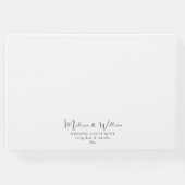 Elegante einfache Schwarz-Weiß-Hochzeit Gästebuch (Rückseite)