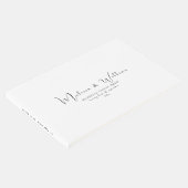 Elegante einfache Schwarz-Weiß-Hochzeit Gästebuch (Ecke)