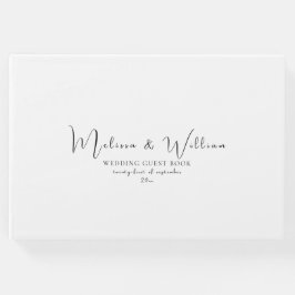 Elegante einfache Schwarz-Weiß-Hochzeit Gästebuch