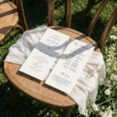 Elegante einfache Schwarz-Weiß-Hochzeit Programm