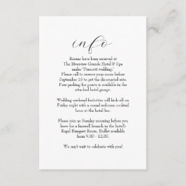 Elegante, einfache Schwarz-Weiß-Informationen zur  Begleitkarte