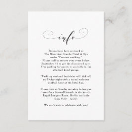 Elegante, einfache Schwarz-Weiß-Informationen zur Begleitkarte