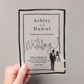 Elegante einfache Schwarz-Weiß-Moderne schicke Hoc Acryleinladungen (Insitu (Handheld))