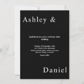 Elegante einfache Schwarz-Weiß-Moderne schicke Hoc Einladung (Vorderseite)