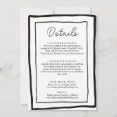 Elegante einfache Schwarz-Weiß-Moderne schicke Hoc Einladung (Rückseite)