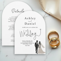 Elegante einfache Schwarz-Weiß-Romantik-Hochzeit