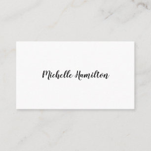 Elegante einfache Schwarz-Weiß-Schrift Visitenkarte