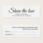 Elegante Einfache Schwarz-weiße Beauty Salon (Vorne & Hinten)