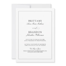 Elegante einfache Schwarz-weiße virtuelle Hochzeit