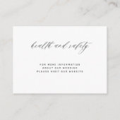 Elegante, einfache, schwarze Hochzeitswebsite Begleitkarte (Rückseite)