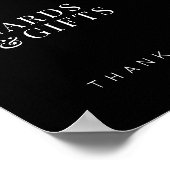 Elegante, einfache schwarze Karten und Geschenke H Poster (Ecke)