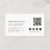 Elegante einfache schwarze QR-Code Visitenkarte (Rückseite)